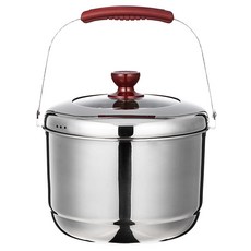 手提不鏽鋼迷你湯鍋+蒸盤+鍋蓋, 24厘米, 單色