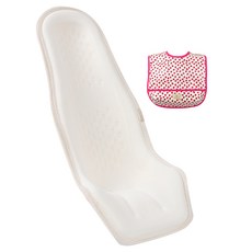 알프레미오 수유시트 + 순면 방수 유아용턱받이 핫핑크 딸기, 아이보리(매쉬 + 오가닉), 1세트