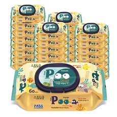 스프링클 푸 비데물티슈 캡형, 70g, 60매, 30개