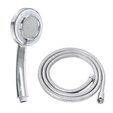 KOXINA 3段式按摩蓮蓬頭+金屬沐浴軟管 1.5m組, 1組, 單色