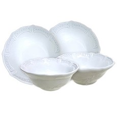 VBC CACA 蕾絲花邊飯碗2入+湯碗2入, 1組, 飯碗 2入+湯碗 2入