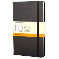 몰스킨 클래식 룰드 하드커버 노트 포켓사이즈, 블랙, 1개