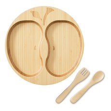 아그니 사과 플레이트 + 스푼 + 포크 세트, 혼합 색상, 1세트