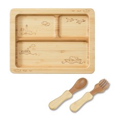 아그니 바다 플레이트 + 스푼 + 포크 세트, 혼합 색상, 1세트