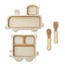 아그니 기관차플레이트 + 객차플레이트 + 스푼 + 포크 스페셜 세트, 혼합 색상, 1세트