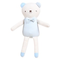 Organic Boom 孩童長款小熊安撫玩偶, 藍色