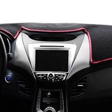 儀表板防滑墊 黑色+縫線儀表板罩 紅色, 現代_New Genesis (Speakermu), 1個