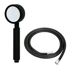 KOXINA 增壓蓮蓬頭+軟管 1.5m, 黑色, 1組