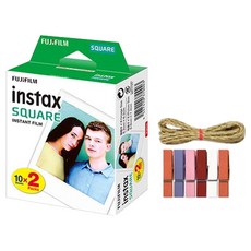 instax 拍立得 Square Camera SQ10方形膠片+隨機木飾 20張, 1套