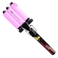 Vastwood LED溫控陶瓷三管波浪造型夾, 粉色的, DCL-3合一