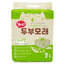 예스 두부 고양이 모래 녹차향, 1개, 7L