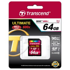 Transcend 創見 General SDXC UHS-I Class10 600X 存儲卡, 64GB