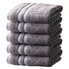 SOFT TOUCH 竹纖維毛巾 190g, 灰色, 5個