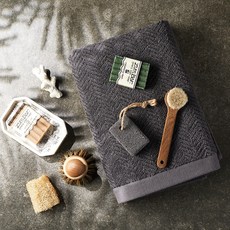 소프트터치 헤링본 바스타올 70 x 140 cm 500g, 차콜그레이, 1개