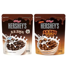 켈로그 시리얼 허쉬초코 크런치 500g + 허쉬초코 크런치 다크초코 500g, 1세트, 1kg