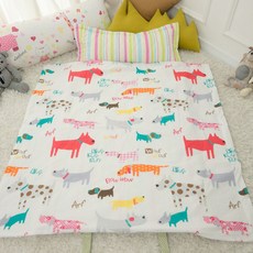 BEAUTE HOUSE 一體式波紋夏季午睡被組, 可愛小狗款(紅色)