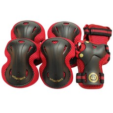 wheelers Mighty兒童護具組 膝蓋+手肘+手腕, 紅色