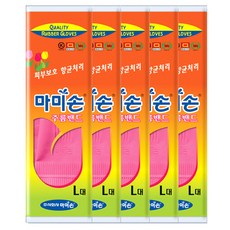 마미손 고무장갑 주름밴드 대, 대(L), 5개