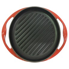 르크루제 원형무쇠그릴 빨강, 1개, 25cm