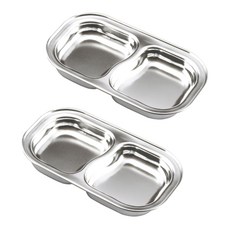 孩童不鏽鋼雙格點心盤, 單色, 2入