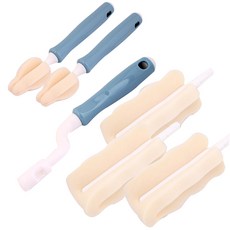 I-JOA FAIRY 奶瓶刷+過濾海綿 3入+奶嘴刷 2入, 藍色, 1組