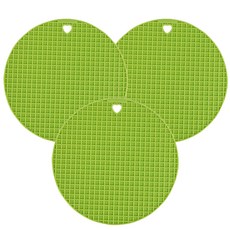 incoc 韓國製圓形矽膠鍋墊, 3個, 綠色