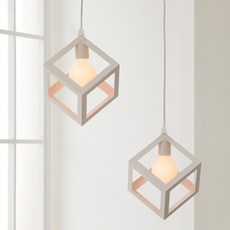 DAYSTAR HOUSE 立方體吊燈 JN-1224 2入, 白色