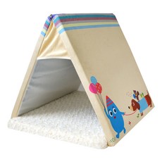 DEOPLLAE The Flare Triangle Dog House 海綿墊, 臘腸犬（DTP），坐墊（奶油）