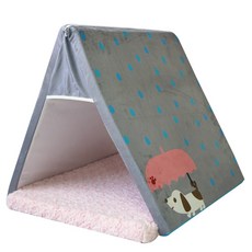 DEOPLLAE The Flare Triangle Dog House 海綿墊, 雨天（DTP），靠墊（粉紅色）