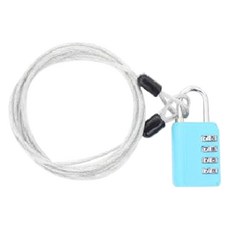 TCUBE Multi 安全線 + 4-Dial 安全鎖套裝 2.5M 藍色, 1個