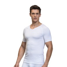 GearX 男款奢華夏季短袖 V領涼感打底衣