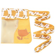 Dalpong 狐狸圖案網狀揹帶 7分, 黃色