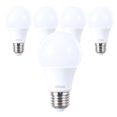 씨티오 LED 화이트 전구 8W, 주광색, 5개