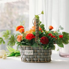 ASPASIA 康乃馨裝飾花籃, 紅色的, 1個