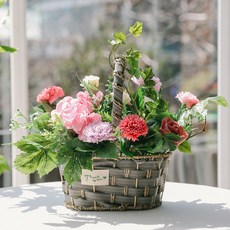 ASPASIA 康乃馨裝飾花籃, 粉色的, 1個