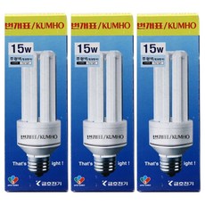 번개표 삼파장 EL 15W 6500K 램프, 주광색, 3개