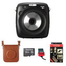 instax 拍立得 方形相機SQ10黑色+袋子隨機送+32G內存隨機送+閱讀器隨機送+手機自拍鏡頭, SQ10, 1套
