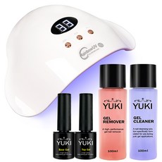 YUKI 凝膠指甲紅寶石套組, Top Gel 10g + Base Gel 10g + Gel Cleaner 100ml + Jelly Mover 100ml, 1套
