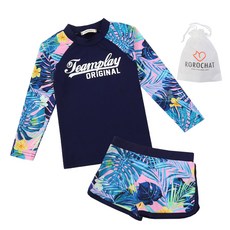 ROROCHAT 女童款Play長袖防曬泳衣上下套裝