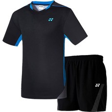 요넥스 남성용 배드민턴 탁구 티셔츠 63TS029MBK + 반바지 61PH001UBK