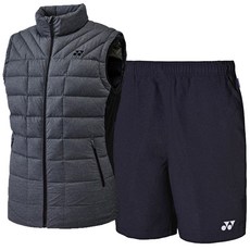요넥스 남성용 패딩 조끼 73JV001MGY + 반바지 1550BK