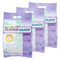 클레버메이트 응고형 고양이 모래, 6.35kg, 3개, 라벤더향