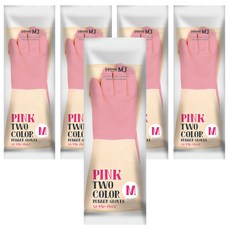 명진 홈에디션 투칼라 고무장갑 중, 핑크, 중(M), 5세트