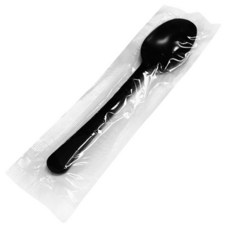 Bom91 黑色湯匙 單獨塑膠包裝, 100入, 3個