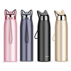 PUKO T23 Hello Dream Flash Fox Thermos 350ml x 4p Set, 粉色、藍色、黑色、金色