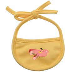 이츠독 강아지 턱받이 핑크 팬더 J S, 노랑, 1개