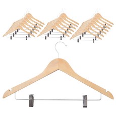 HOMENHOUSE 原木衣架 原木褲夾, 天然原木, 20個