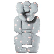 baby muffin 四季適用推車坐墊+頸枕, Modern Gray