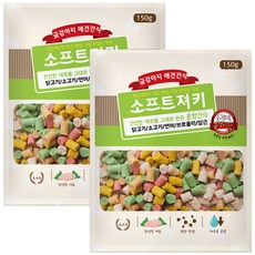 금강아지 소프트져키 강아지용, 혼합맛, 2개