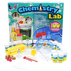 트렌즈유케이 기초 화학 실험세트, 비커,만능지시약 시험지, 삼각플라스크, 코르크,여과지,깔때기,유리막대,유리관,설명서,계량수저,고무관,스포이드,약수저,보안경, 알코올램프,시험관세트,시험관세척솔,시험관집게